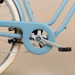 VELO DE VILLE ELOPS 520 CADRE BAS BLEU JEANS -Vélos De Route Soldes velo de ville elops 520 cadre bas bleu jeans 7 600x600 1