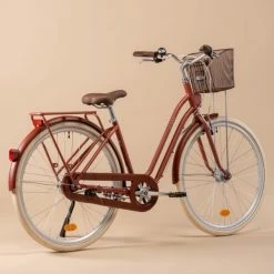 VELO DE VILLE ELOPS 540 CADRE BAS ROUGE BRIQUE -Vélos De Route Soldes velo de ville elops 540 cadre bas rouge brique 8 600x600 1