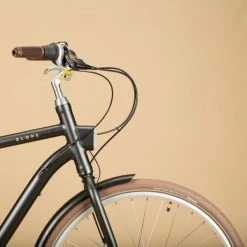 VELO DE VILLE ELOPS 900 CADRE HAUT ALUMINIUM NOIR -Vélos De Route Soldes velo de ville elops 900 cadre haut aluminium noir 8 600x600 1