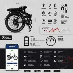 VÉLO DE VILLE PLIANT À ASSISTANCE ÉLECTRIQUE 24" - LEGEND SIENA 13AH NOIR -Vélos De Route Soldes velo de ville pliant a assistance electrique 24 legend siena 13ah noir 4 600x600 1