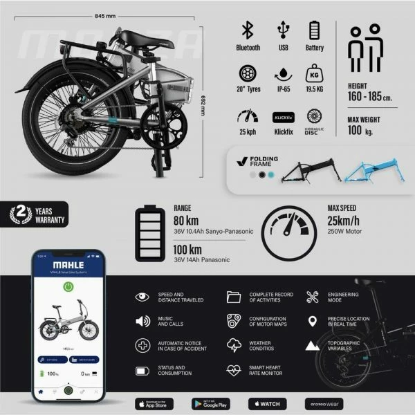 VÉLO ÉLECTRIQUE PLIANT 20" SMARTBIKE - LEGEND MONZA 14AH NOIR 7 VÉLO ÉLECTRIQUE PLIANT 20" SMARTBIKE - LEGEND MONZA 14AH NOIR – Image 5