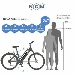 VÉLO ELECTRIQUE TREKKING NCM MILANO PLUS - 250W, BATTERIE 48V 16AH -Vélos De Route Soldes velo electrique trekking ncm milano plus 250w batterie 48v 16ah 4 600x600 1
